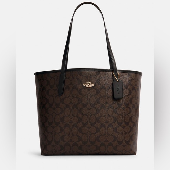 COACH City Tote In Signature Canvas - Picture 1 of 6